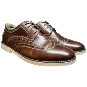BOSTONIAN Men's 13 Wingtip Oxford Brown Leather Derby Dress Shoes Comfort